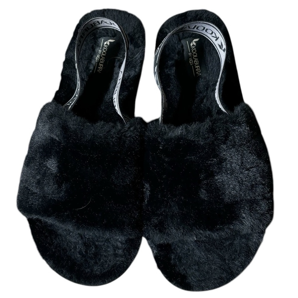 Koolaburra by UGG Black Fuzzy Slippers- SZ 9 - Like new